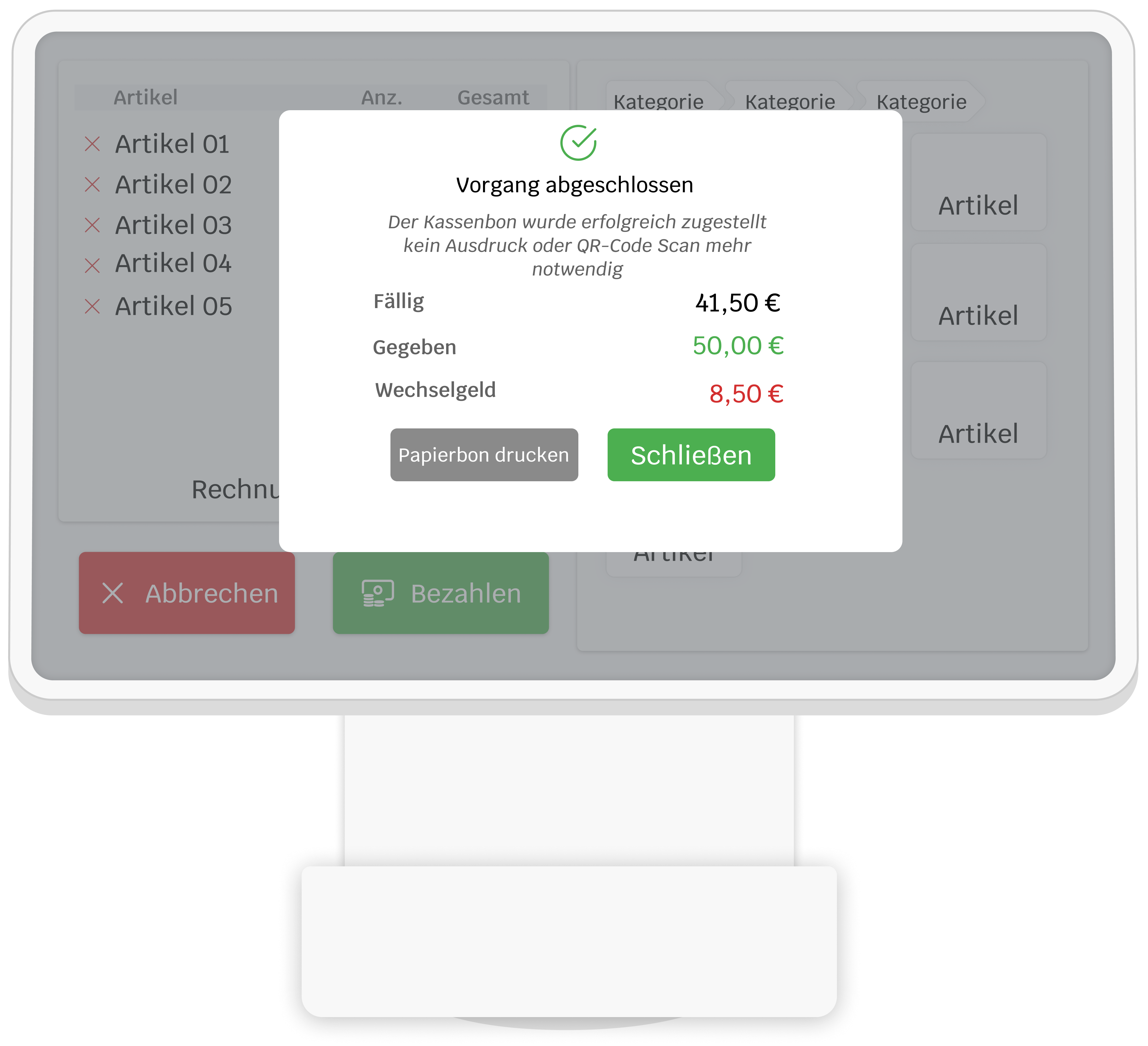Cashier Display - Known User